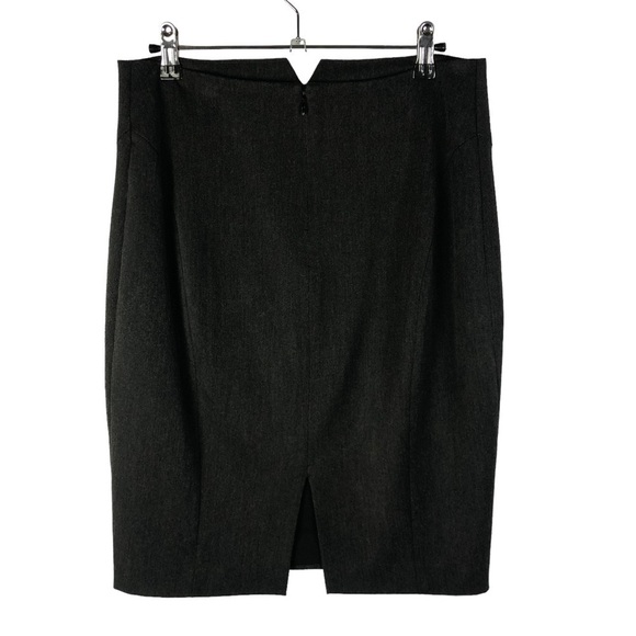 Express Charcoal Gray Notch Waist Straight Pencil Skirt 6 - Picture 2 of 3